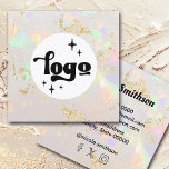 Cartão De Visita Quadrado logotipo branco opal<br><div class="desc">cartão de visita opal</div>