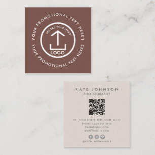 Cartão De Visita Quadrado Logotipo comercial moderno Digitalizável Código QR