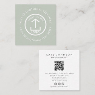 Cartão De Visita Quadrado Logotipo comercial moderno Digitalizável Sage de c