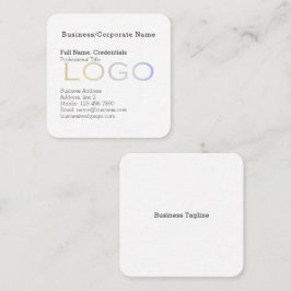 Cartão De Visita Quadrado Logotipo comercial simples e formal Fundo Preto Br