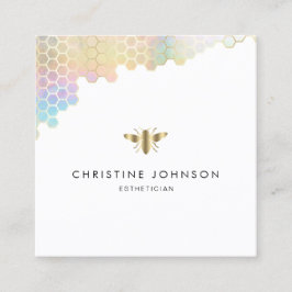 Cartão De Visita Quadrado logotipo da abelha em fundo branco