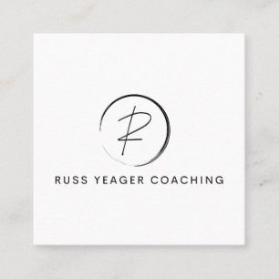 Cartão De Visita Quadrado Logotipo da assinatura de treinamento de Russ Yeag