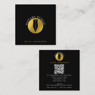 Cartão De Visita Quadrado Logotipo de Agente de Serviço de Notário Minimalis