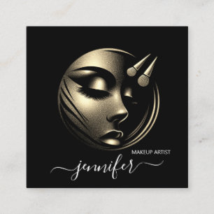 Cartão De Visita Quadrado Logotipo de artista de ativação profissional QR pr