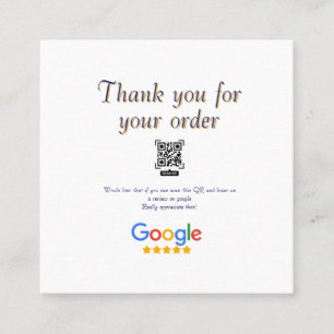 Cartão De Visita Quadrado logotipo de avaliação de negócios do Google Scan Q