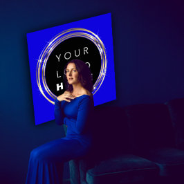 Cartão De Visita Quadrado Logotipo de código QR Compro online Quadro Dourado