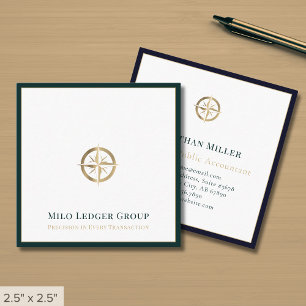Cartão De Visita Quadrado Logotipo de Compass Moderno