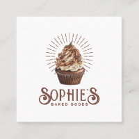 Logotipo de Cupcake de padaria castanho-chocolate