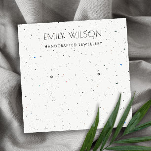 CARTÃO DE VISITA QUADRADO LOGOTIPO DE EXIBIÇÃO DO ESTUDO BRANCO DO TERRAZZ