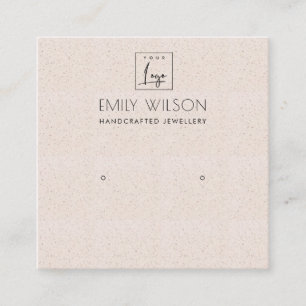 CARTÃO DE VISITA QUADRADO LOGOTIPO DE EXIBIÇÃO DO ESTUDO CERAMIC STUD EARR