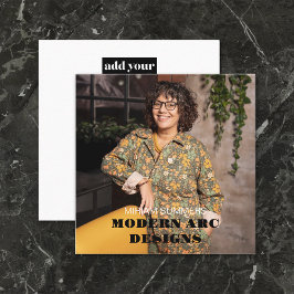 Cartão De Visita Quadrado Logotipo de Foto Moderno do Design Professional