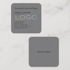 Cartão De Visita Quadrado Logotipo de fundo empresarial elegante - preto Pre