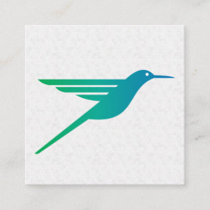 Cartão De Visita Quadrado Logotipo de Hummingbird