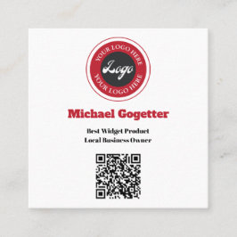 Cartão De Visita Quadrado Logotipo de mídia social Código QR