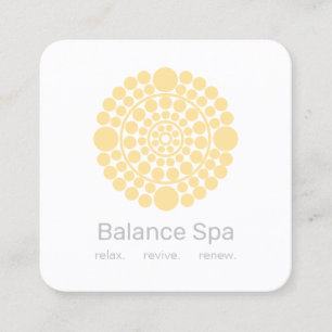 Cartão De Visita Quadrado Logotipo de motivo do círculo amarelo
