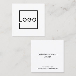 Cartão De Visita Quadrado Logotipo de Negócios Personalizado Profissional