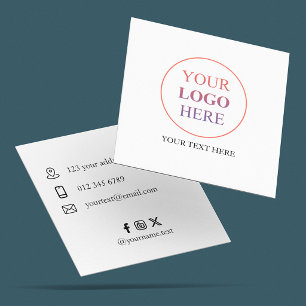Cartão De Visita Quadrado Logotipo de Promocional personalizado - Sem pedido