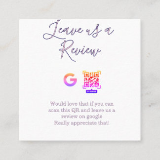 Cartão De Visita Quadrado logotipo de revisão de negócios do Google Scan QR