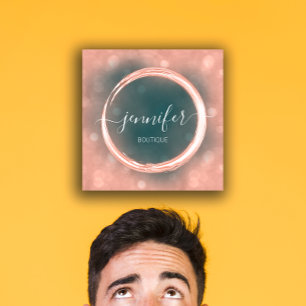 Cartão De Visita Quadrado Logotipo de Rosa do artista de ativação profissi