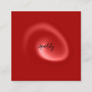 Cartão De Visita Quadrado Logotipo do Código QR Abstrato Vermelho Minimalism