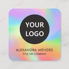 Cartão De Visita Quadrado Logotipo do Código QR de Mídia Social Holograma ar