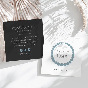 Cartão De Visita Quadrado Logotipo do Colar Moderno Design de joias
