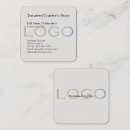 Cartão De Visita Quadrado Logotipo do Elegante Business Background Premium