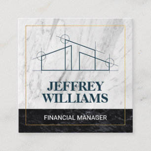 Cartão De Visita Quadrado Logotipo do Home Architect