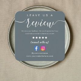 Cartão De Visita Quadrado Logotipo do Instagram no Facebook Deixe-nos um Mar