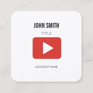 Cartão De Visita Quadrado Logotipo do Youtube Editor de vídeo Promocional de