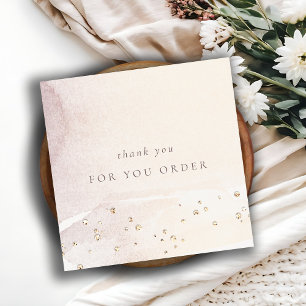 Cartão De Visita Quadrado Logotipo Dourado Roxo Elegante, Abstrato, Obrigado