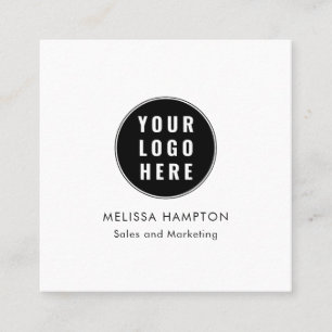 Cartão De Visita Quadrado Logotipo e funcionários modernos para empresas