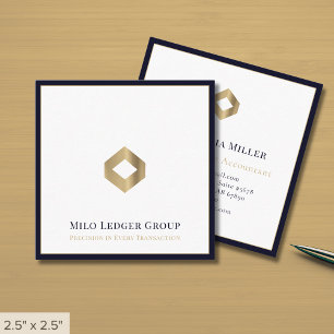 Cartão De Visita Quadrado Logotipo Elegante Simples