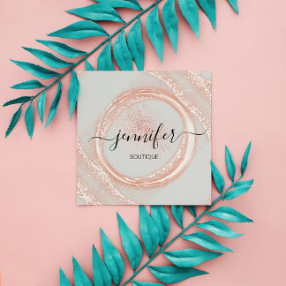 Cartão De Visita Quadrado Logotipo em pó da Cinza de artista de maquilhagem