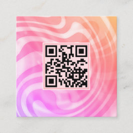 Cartão De Visita Quadrado Logotipo exclusivo de código QR de beleza da Rosa 