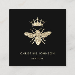 Cartão De Visita Quadrado logotipo faux glitter rainha