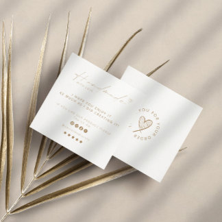 Cartão De Visita Quadrado Logotipo Feito à Mão Com Amor Pequenas Empresas Re