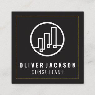 Cartão De Visita Quadrado Logotipo financeiro