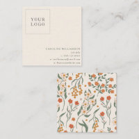 Logotipo Floral Botânico Minimalista Laranja Outon