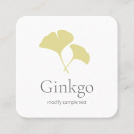 Cartão De Visita Quadrado Logotipo Ginkgo Leaf