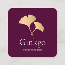 Logotipo Ginkgo Leaf rosa Dourado