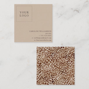 Cartão De Visita Quadrado Logotipo Minimalista de Boutique com Estampa de Gu