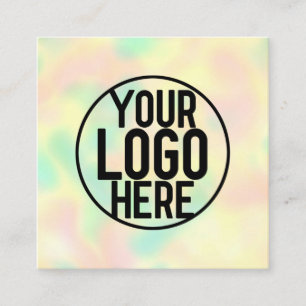 Cartão De Visita Quadrado Logotipo Mínimo Moderno do Arco-Íris Hológrafo Sal