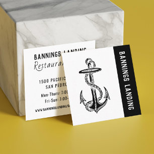 Cartão De Visita Quadrado Logotipo mínimo preto e branco Quadrado