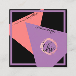 Cartão De Visita Quadrado Logotipo moderno Geométrico SUAS CORES