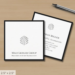 Cartão De Visita Quadrado Logotipo moderno simples