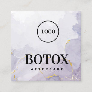 Cartão De Visita Quadrado Logotipo Personalizado Botox Maurizado Púrpura
