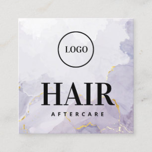 Cartão De Visita Quadrado Logotipo Personalizado Cabelo Dourado Púrpura Car
