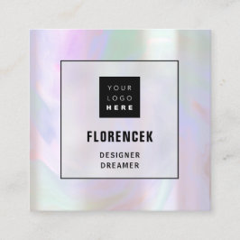 Cartão De Visita Quadrado Logotipo Personalizado CÓDIGO QR Holográfico Compr