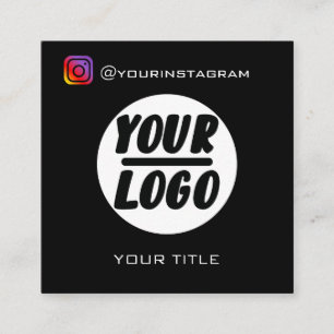 Cartão De Visita Quadrado Logótipo personalizado   Código QR   ícones das